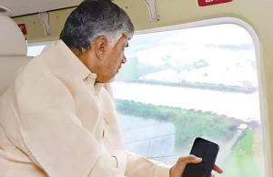 Naidu conducts aerial survey in flood-hit areas