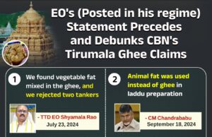 Jagan tweets exposing Naidu on laddu contamination